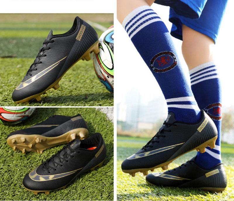 Fashion Football Shoes Men's Women's Non Slip Running Long Spikes Shoes  - White