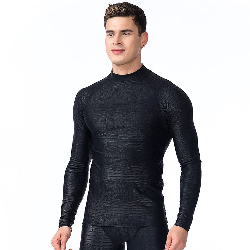 Male Plus Size Sun UV Protection Long Sleeve Swimming Surfing Tops Man Swimwear Rash Guard Men UPF