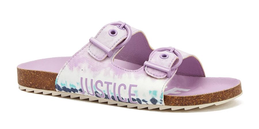 Justice Little Girls Buckle Leather Slippers