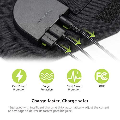 ALLPOWERS Portable Solar Panel 100W Dual 5v USB With 18v DC