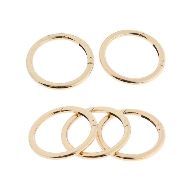 5x Round Carabiners Clips Spring Snap Hooks Buckles Keychain Gold 38mm
