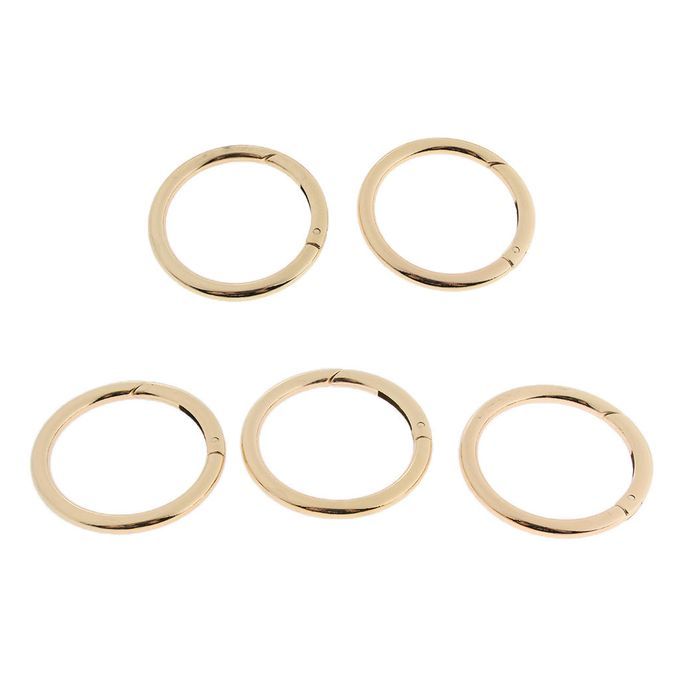 5x Round Carabiners Clips Spring Snap Hooks Buckles Keychain Gold 38mm