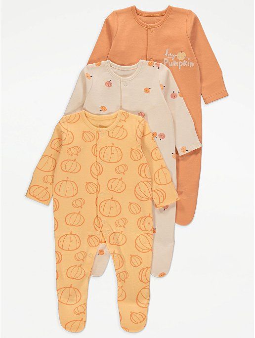 Pumpkin Sleepsuits 3 Pack