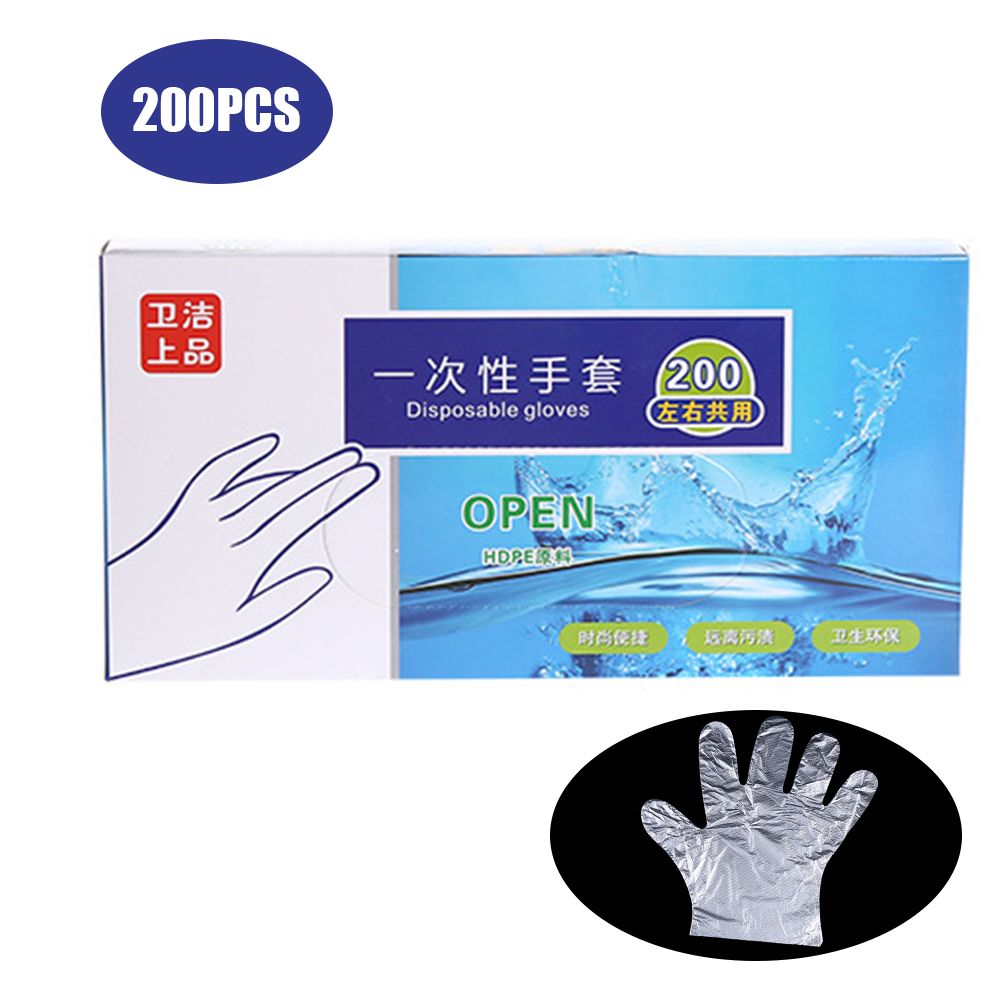 200Pcs Disposable  Transparent Eco-friendly Food-grade PE