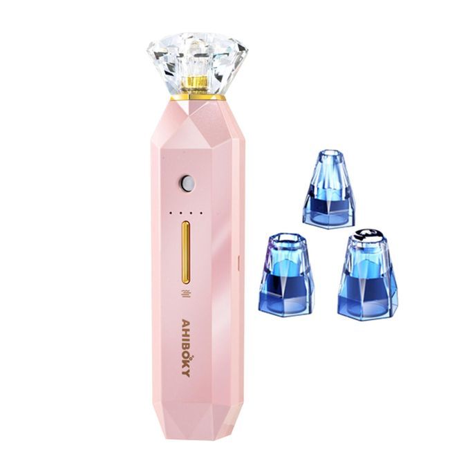 Electric  Remover Pore Vacuum 3 Suction Heads Extractor Pink