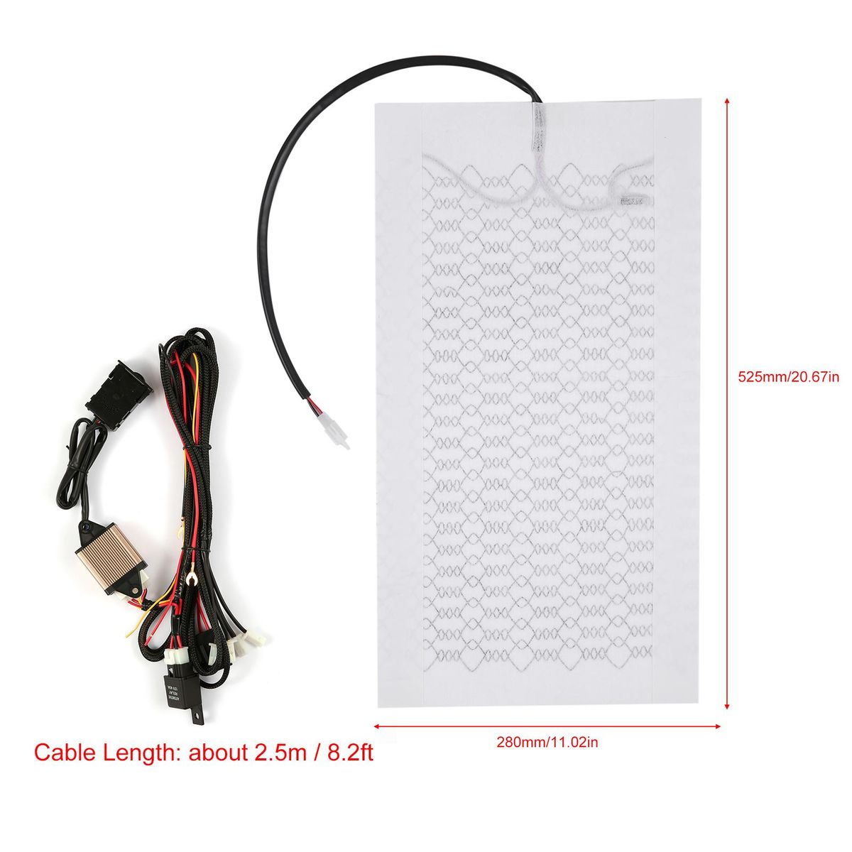 12V Carbon Fiber Seat Heater Kit for 2 Seats with 5 Gears Temperature Switch Seat Cover Heated Pad Heating Cushion Warmer for Cars Trucks ATV
