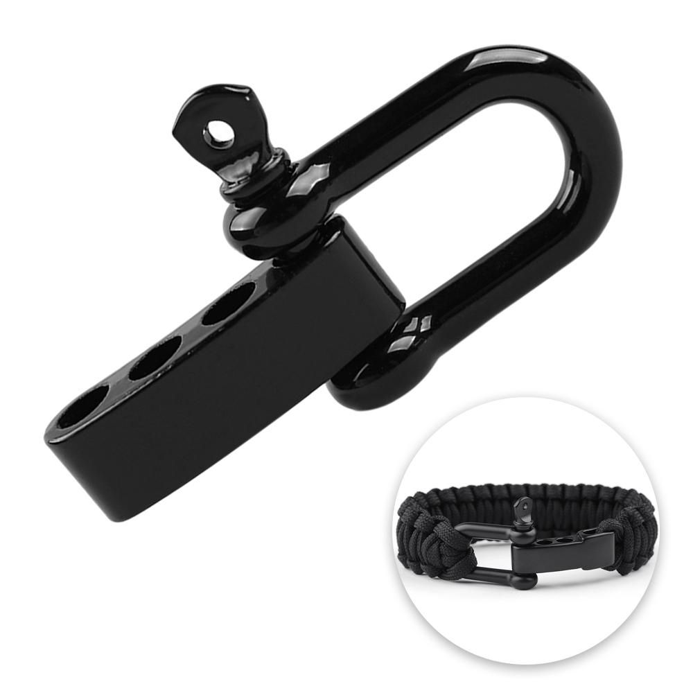 Lixada 10PCS U Shape Adjustable Adjuster Anchor Shackle Outdoor Rope Paracord Bracelet Buckle Stainless Steel