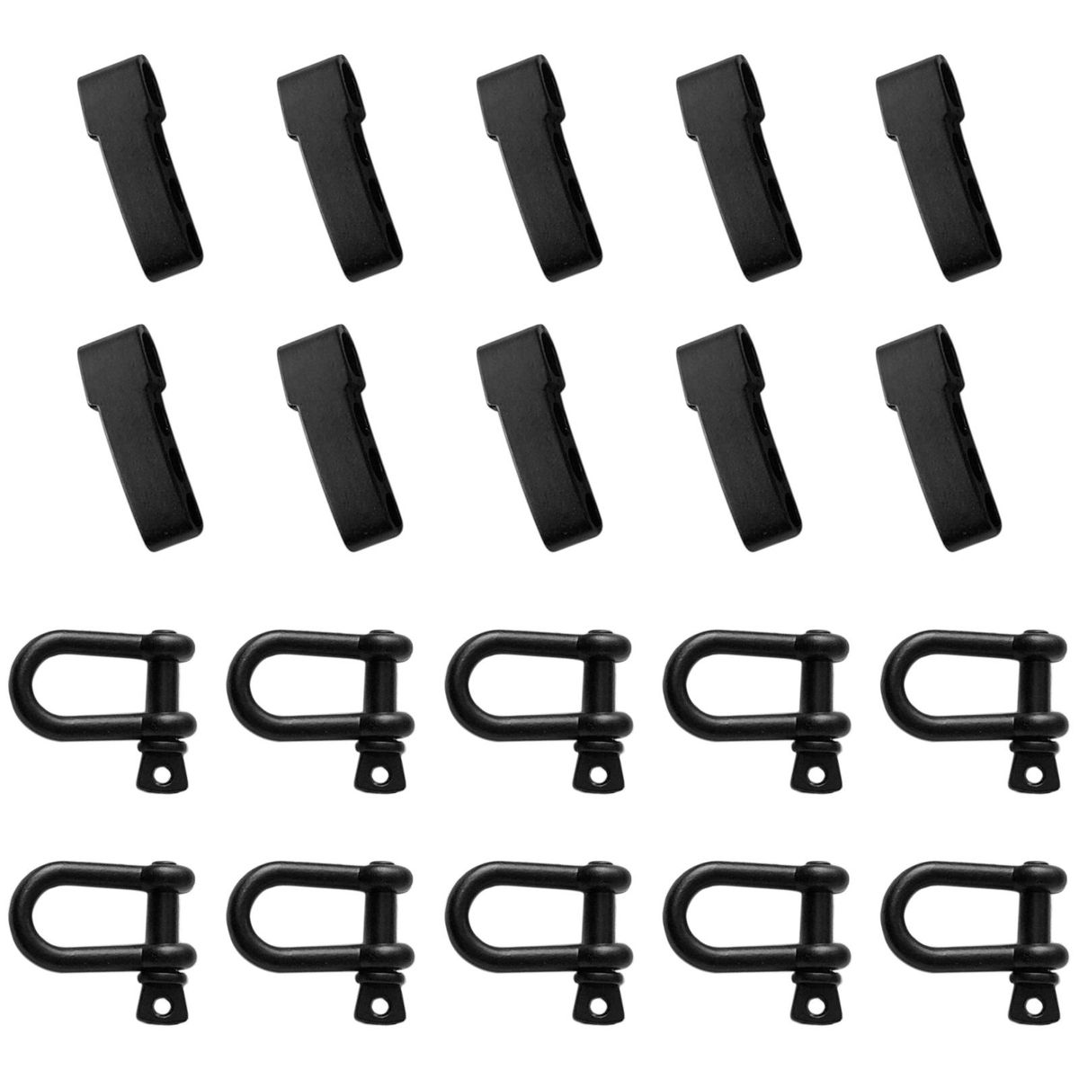 Lixada 10PCS U Shape Adjustable Adjuster Anchor Shackle Outdoor Rope Paracord Bracelet Buckle Stainless Steel