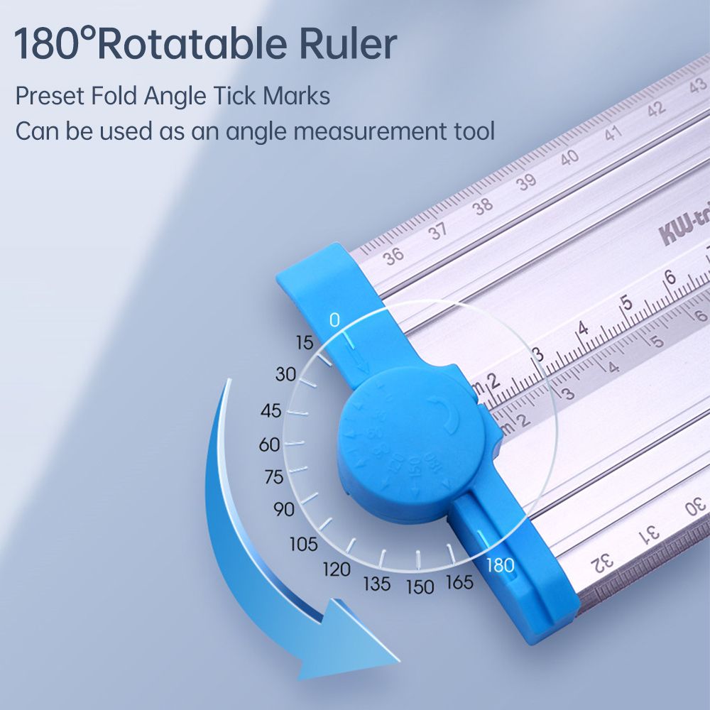 KW-TRIO Metal Ruler With Laser Level Positioning Tool 180°