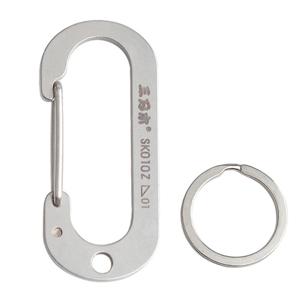 Carabiner Keychain Stainless Steel Pocket Tool For Backpacking Camping Hiking Fishing