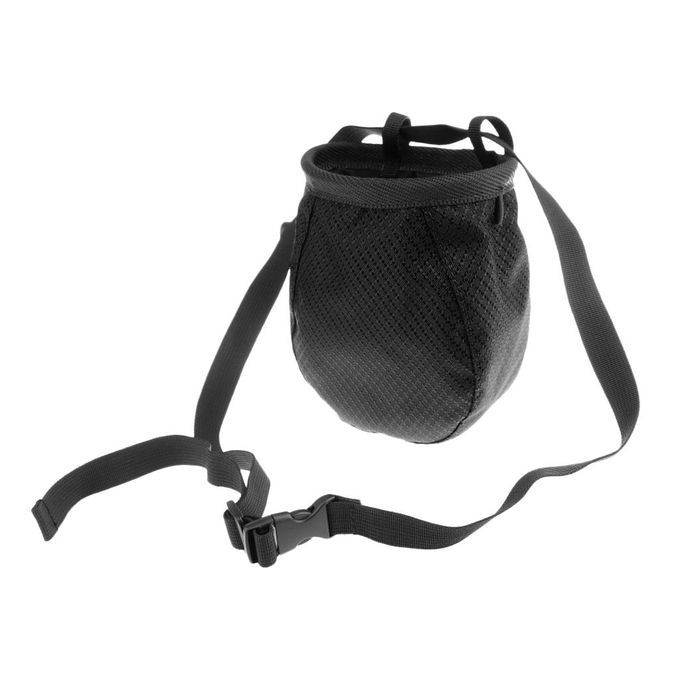 Outdoor Climbing Addict Chalk Bag W/ Adjustable Belt For Rock Black