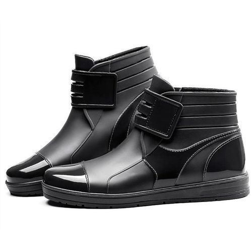 Men Rain Boots Short Tube Wear-resistant Waterproof-Black