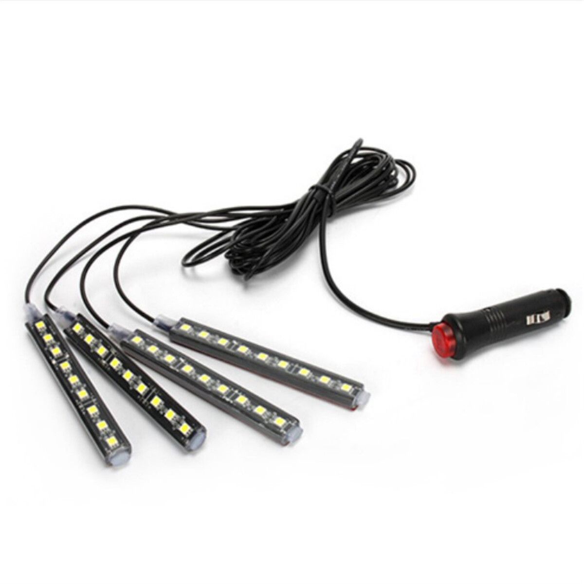 12V 9LED Car Interior RGB LED Strip Lights Atmosphere Decorative Neon Music Lamp Purple