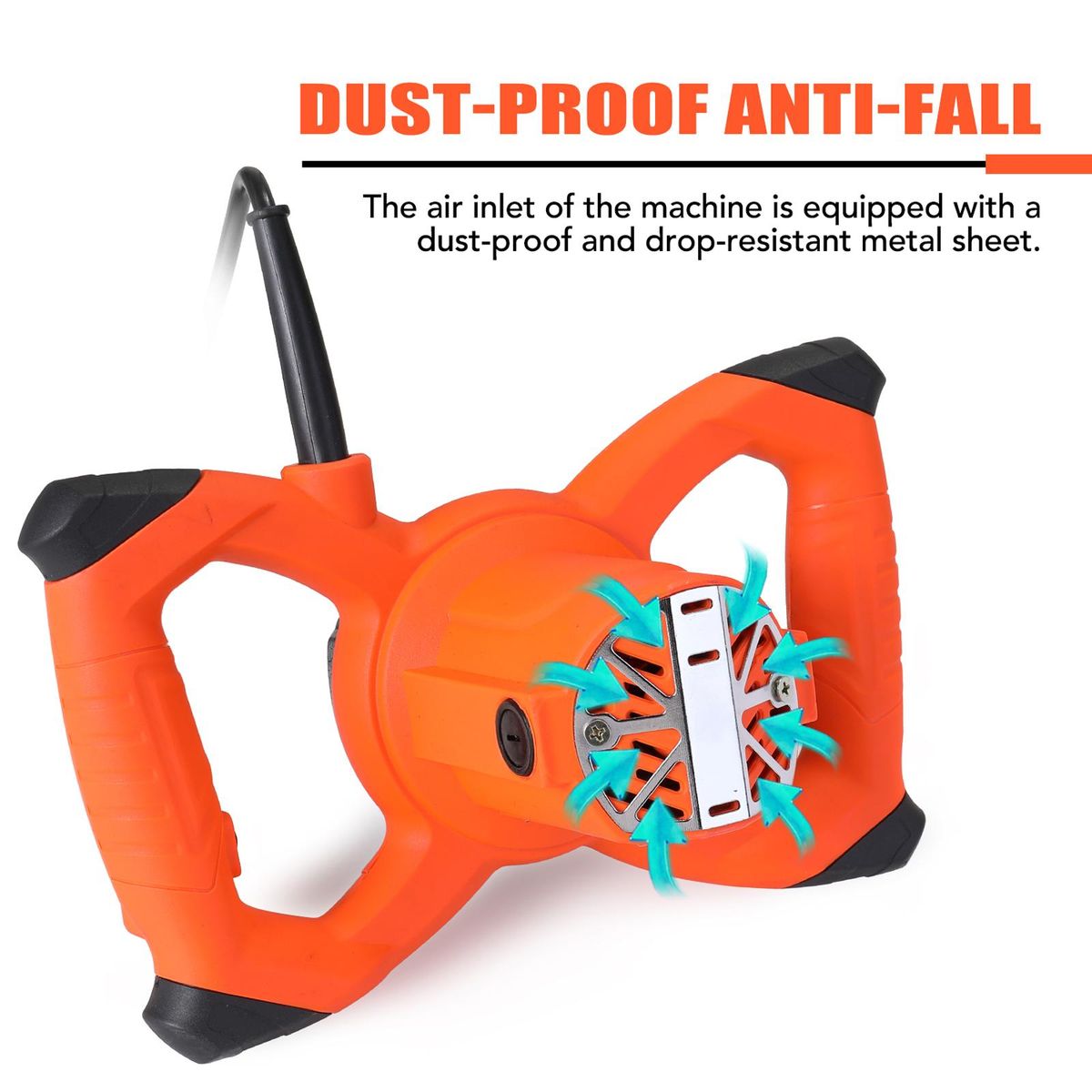 KKMOON 2300W Industrial Grade Mixer 6 Gear Adjustable Speed Handheld Paint Cement Plaster Mortar Coating Mixer Putty Powder Mixing Machine