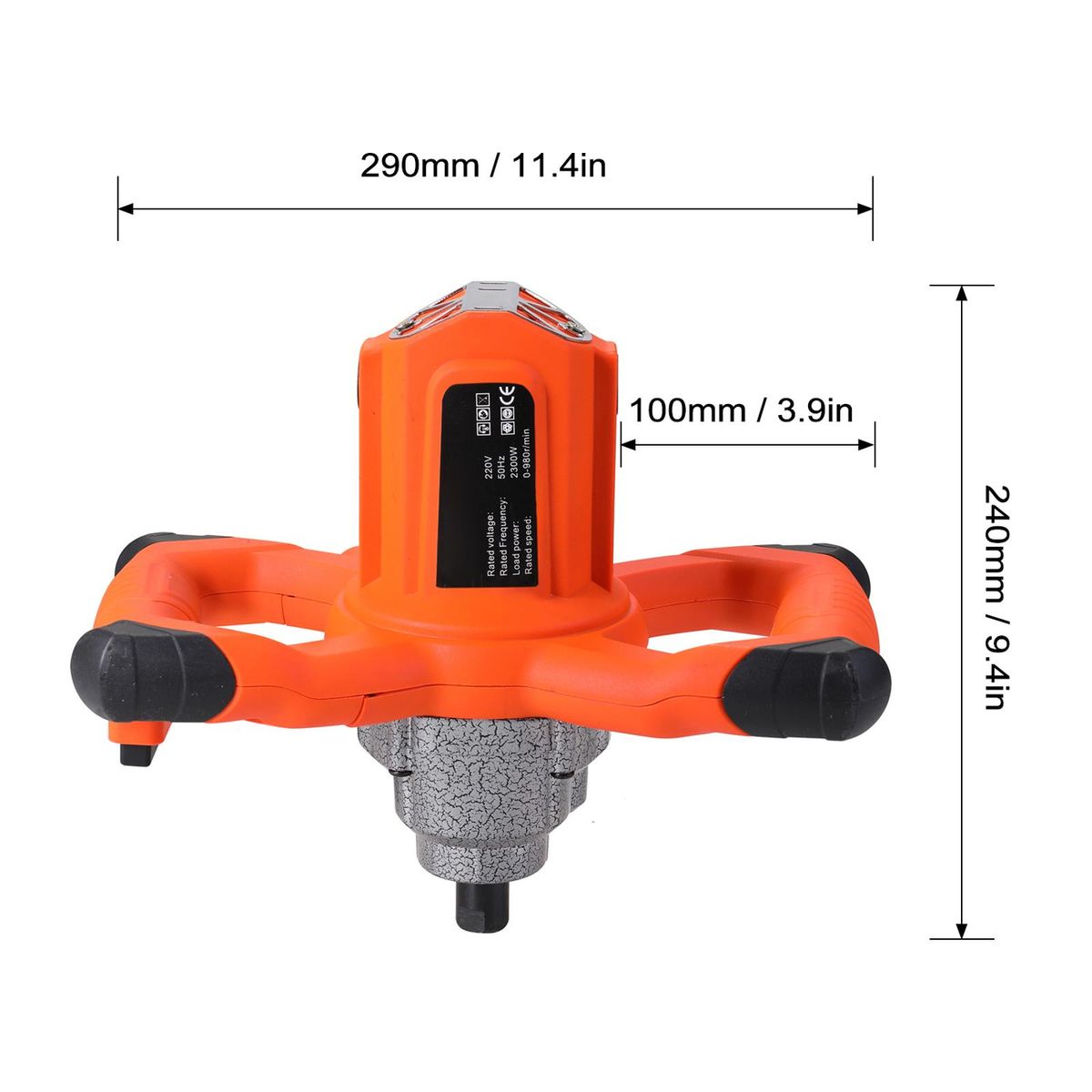 KKMOON 2300W Industrial Grade Mixer 6 Gear Adjustable Speed Handheld Paint Cement Plaster Mortar Coating Mixer Putty Powder Mixing Machine