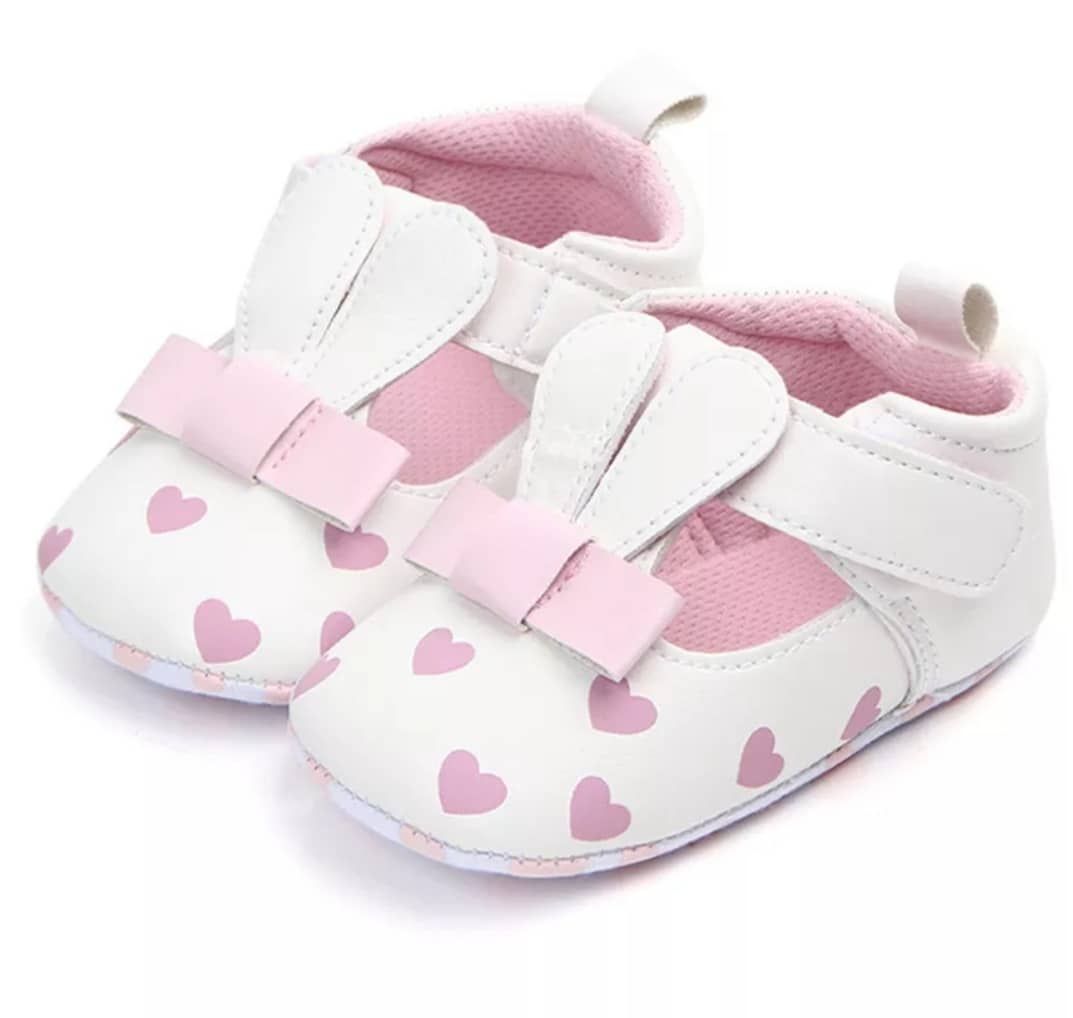 Newborn Baby Girls Princess Bowknot Shoes - White