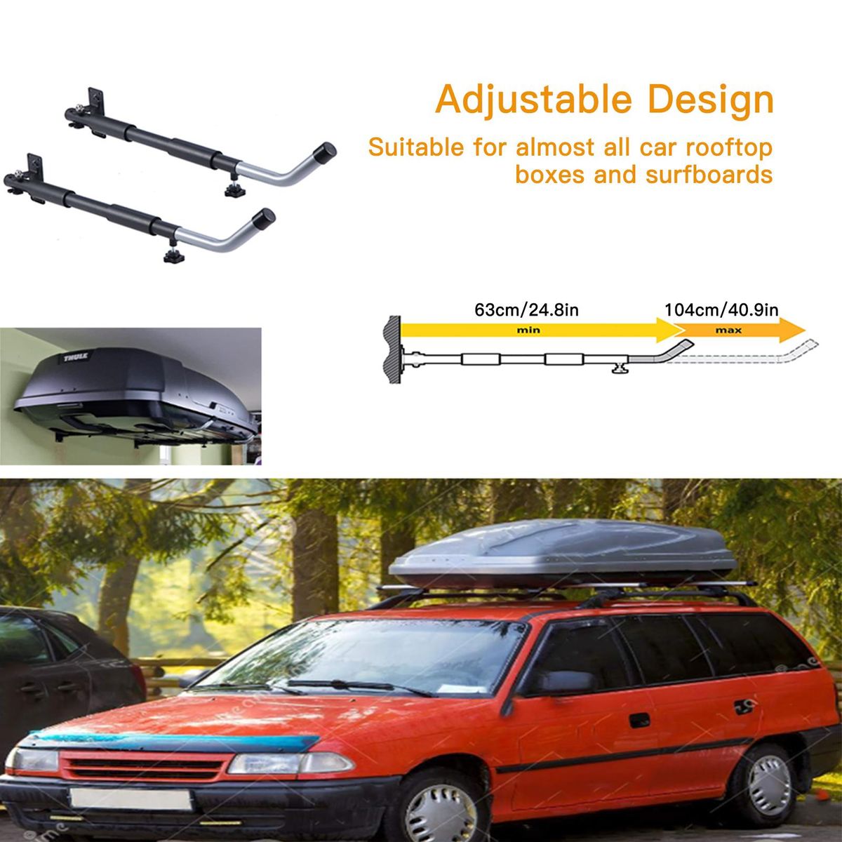 1 Pair of Wall Mount Storage Rack for Car Rooftop Cargo Box SUP Paddle Board