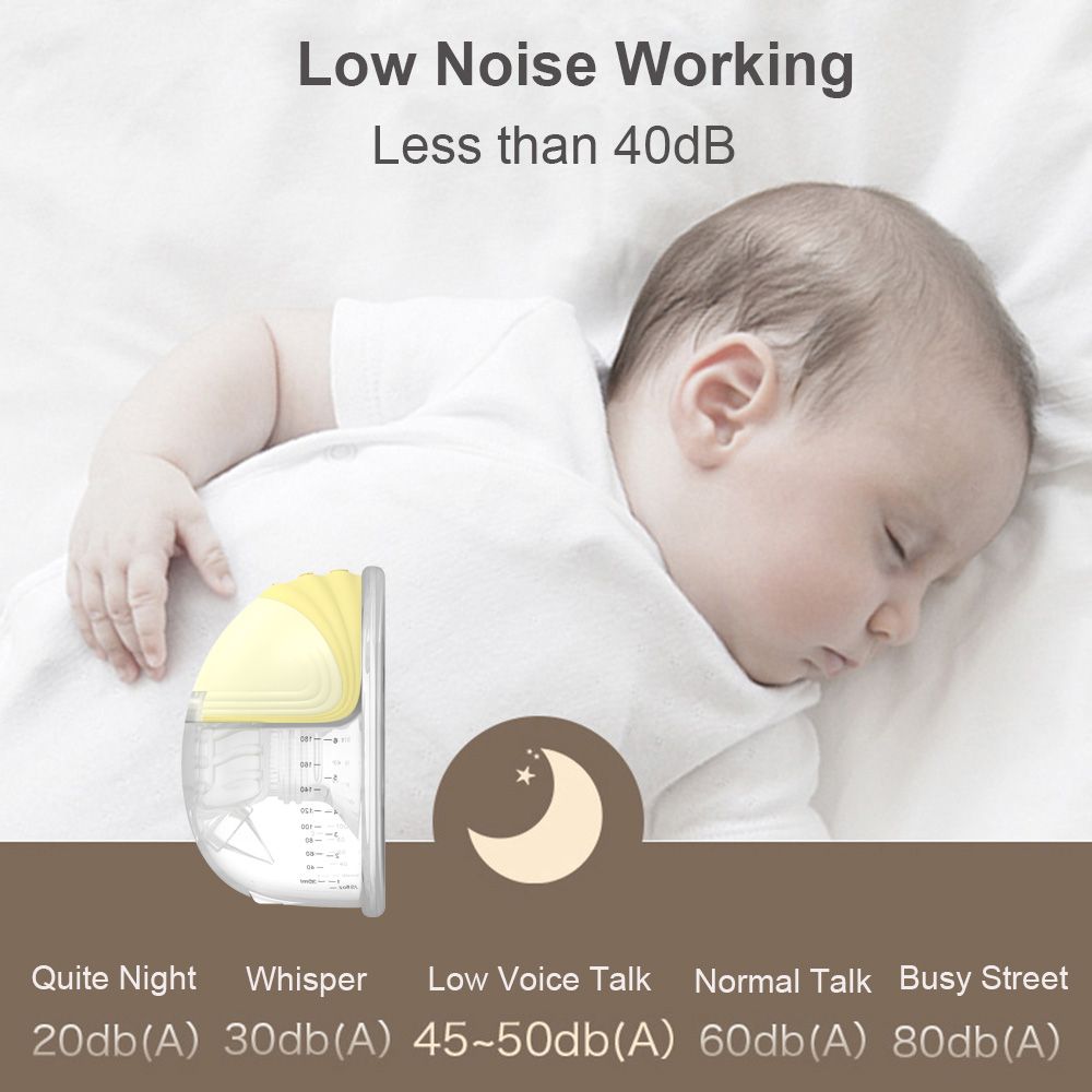1* Invisible Wearable Electric Breast Pump,24mm Flange,180ml