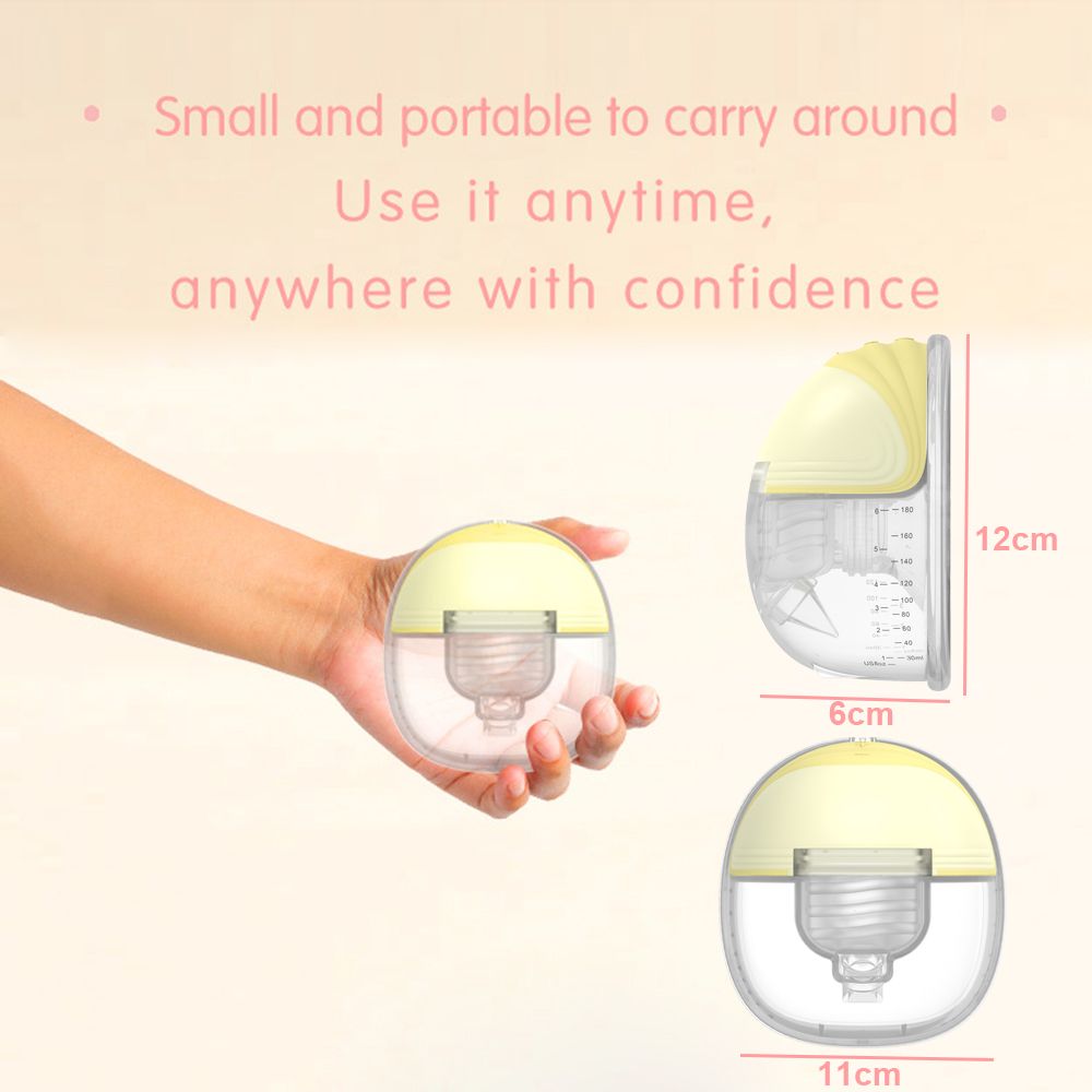 1* Invisible Wearable Electric Breast Pump,24mm Flange,180ml