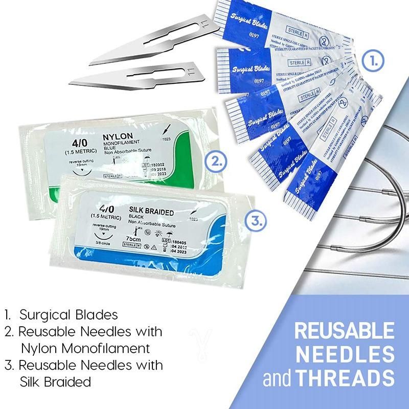 Suture Kit,Stainless Steel Training Instruments with