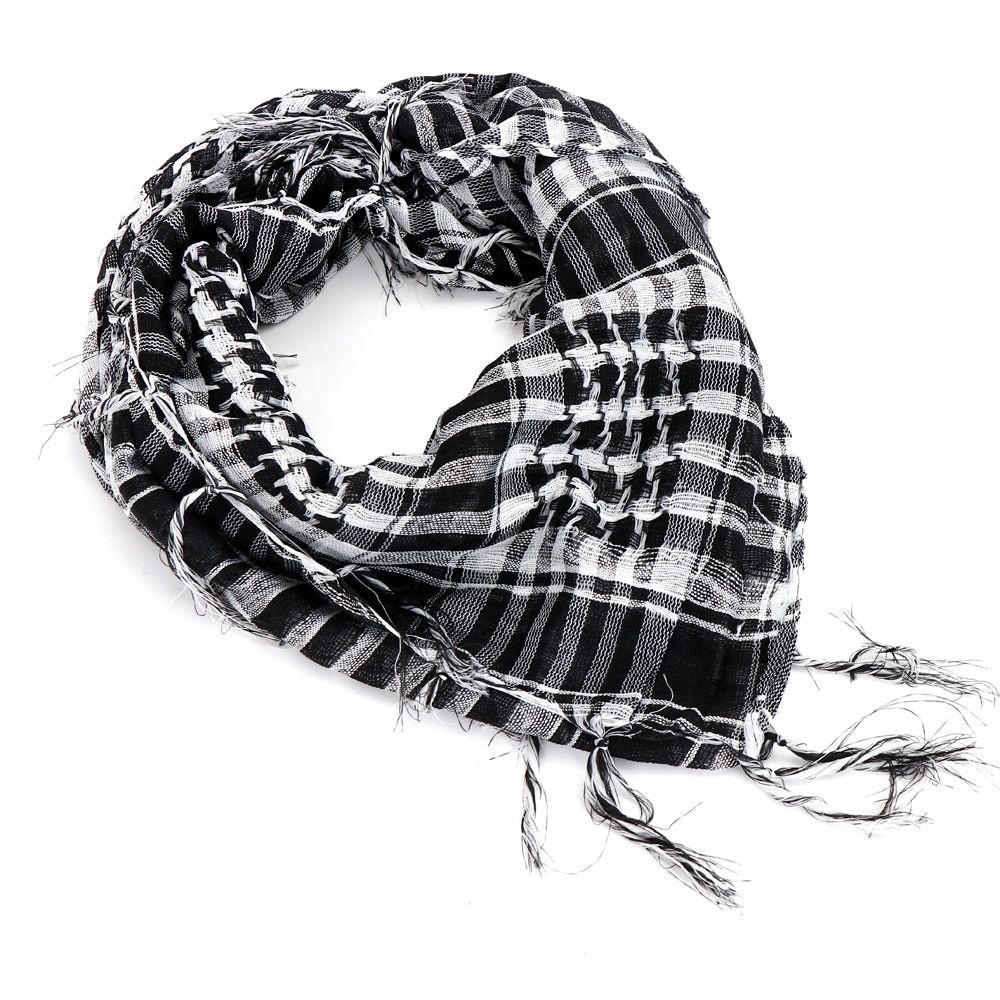 100x100cm Outdoor Hiking Scarves Military Arab Tactical Desert Scarf Headshawl With Tassel For Men Women Bandana Scarf Mask White