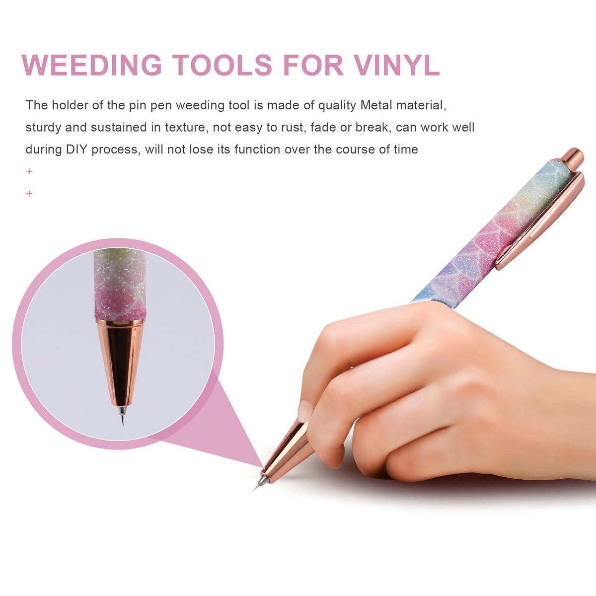 Air Release Pen Tool Pin Pen Craft Vinyl Air Release Weeding Tools for Squeegee Out Bubble HTV Craft Vinyl with Refills