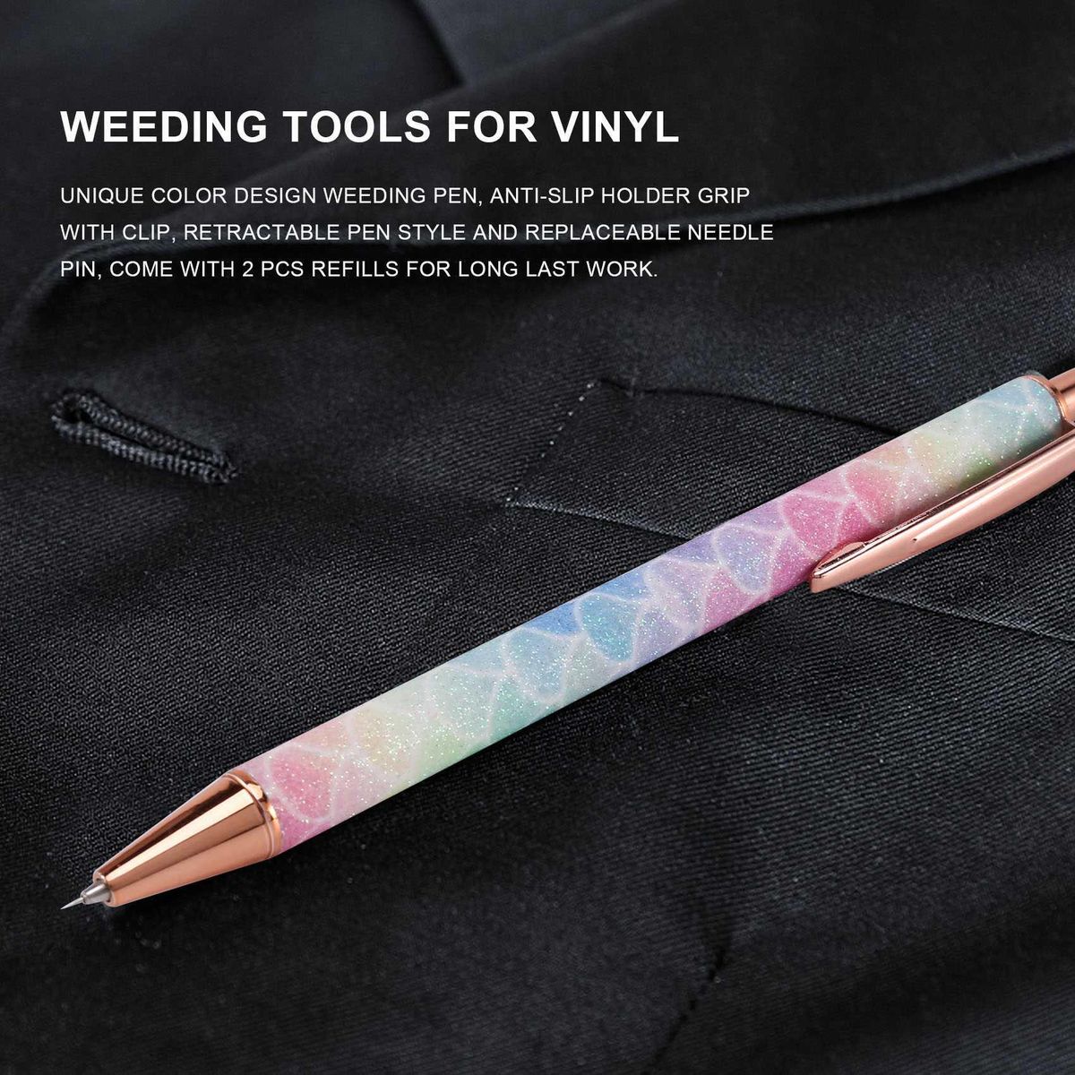 Air Release Pen Tool Pin Pen Craft Vinyl Air Release Weeding Tools for Squeegee Out Bubble HTV Craft Vinyl with Refills