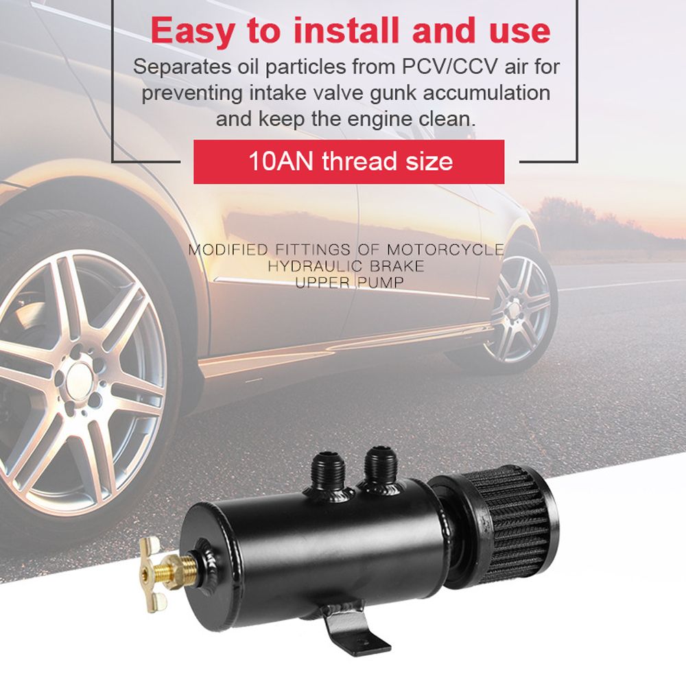 10AN Baffled Oil Catch Can Universal Oil Breather Tanks With