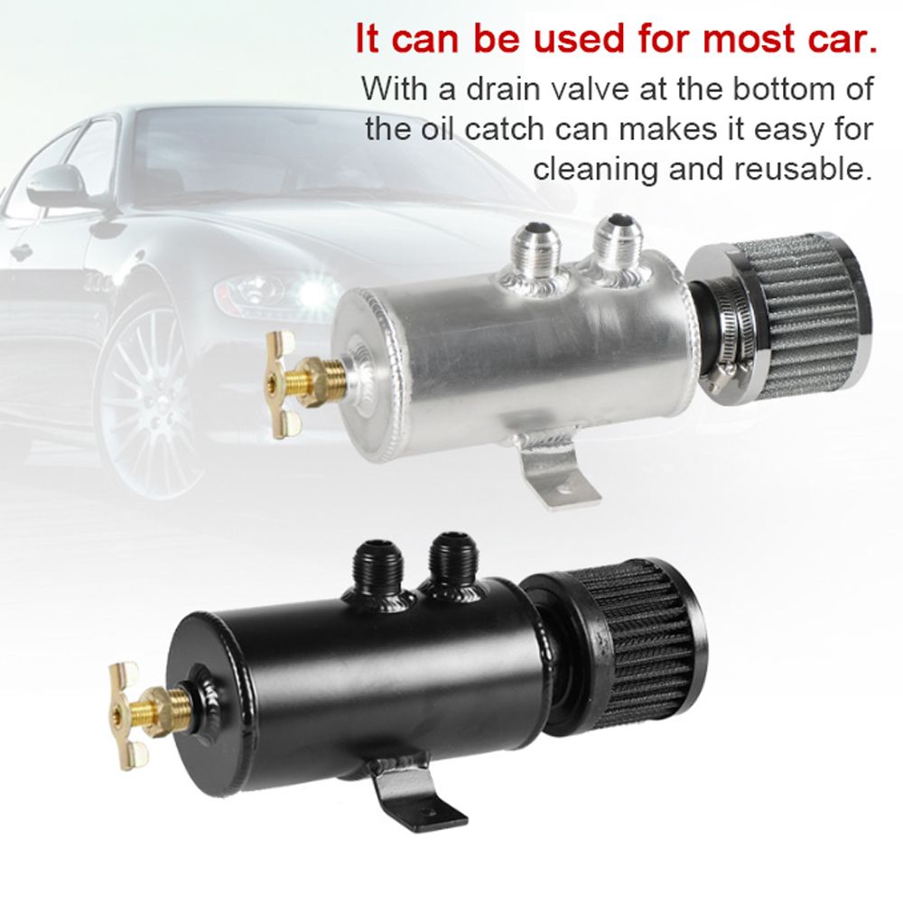 10AN Baffled Oil Catch Can Universal Oil Breather Tanks With