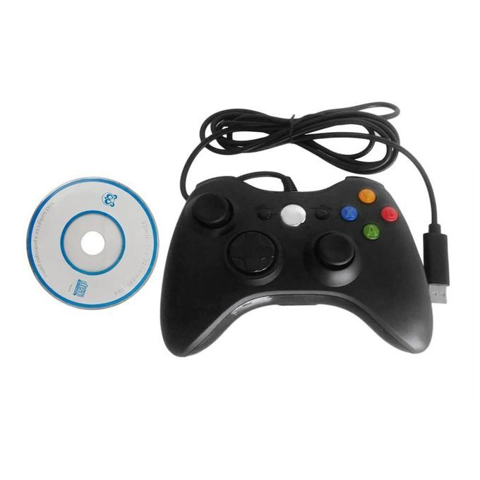USB-360 Plasti  USB Wired Game Remote USB Port  Ontroller Improved Ergonomi -Black