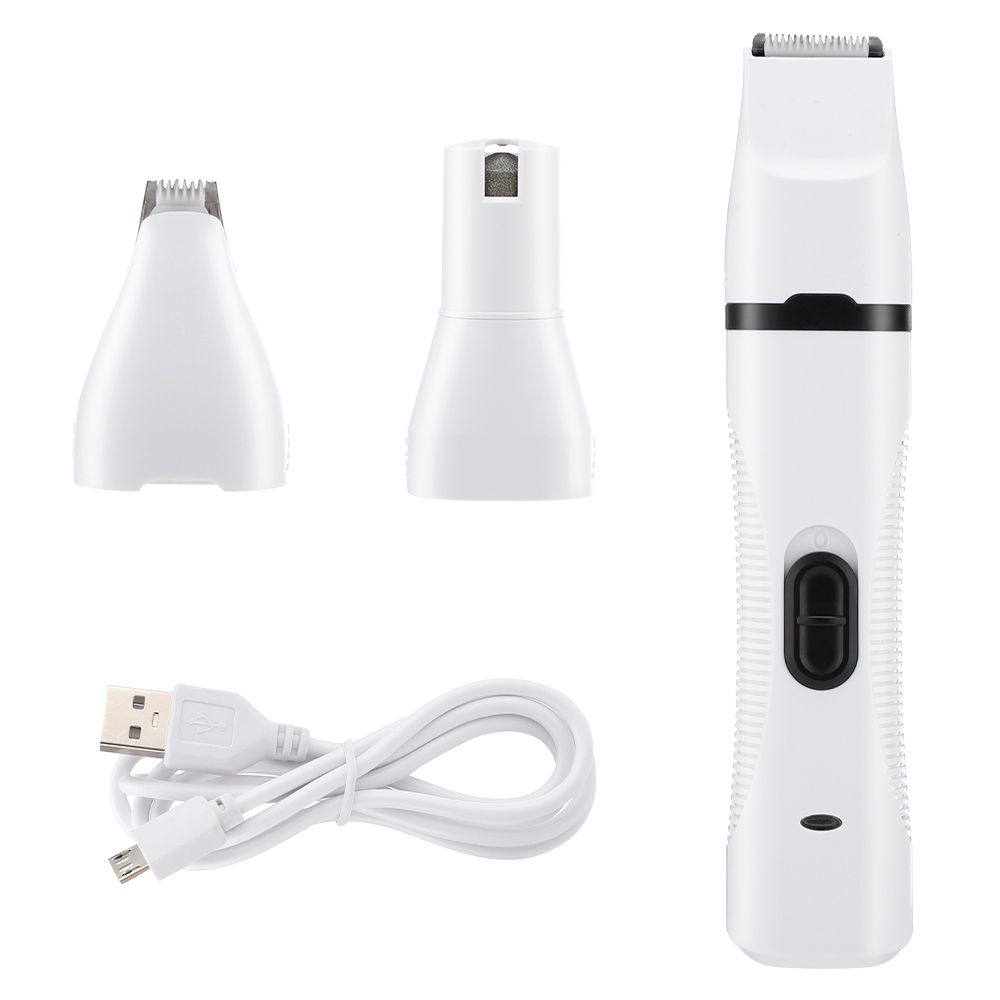 3 In 1 Pets Grooming Set Kit Rechargeable Cats Nail Clipper Dogs Grinder Dog Paw Hair Trimmer Pet
