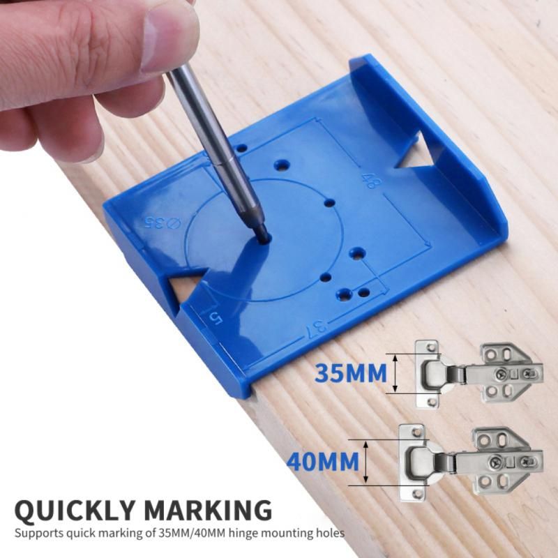 Hinge Opening Positioning Ruler Hinge Hole Drilling Guide Locator Hinge Drilling Jig Drill Bits Door Hole Opener Cabinet Tool
