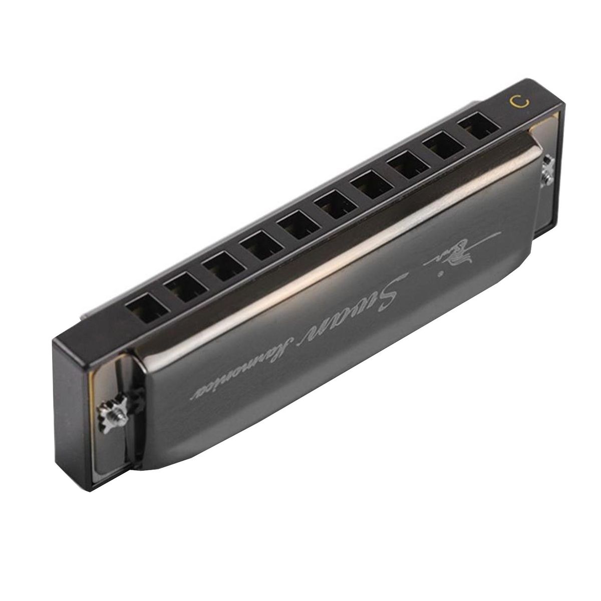 Swan SW1020-7 10 Holes 20 Tones Blues Diatonic Harmonica Key of C Mouth Organ with ABS Case Standard Performance Harmonica for Beginners Kids Students Adults Professionals