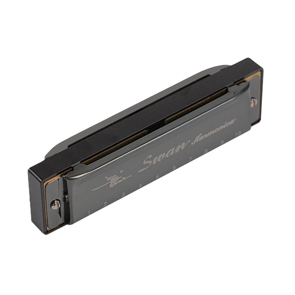 Swan SW1020-7 10 Holes 20 Tones Blues Diatonic Harmonica Key of C Mouth Organ with ABS Case Standard Performance Harmonica for Beginners Kids Students Adults Professionals