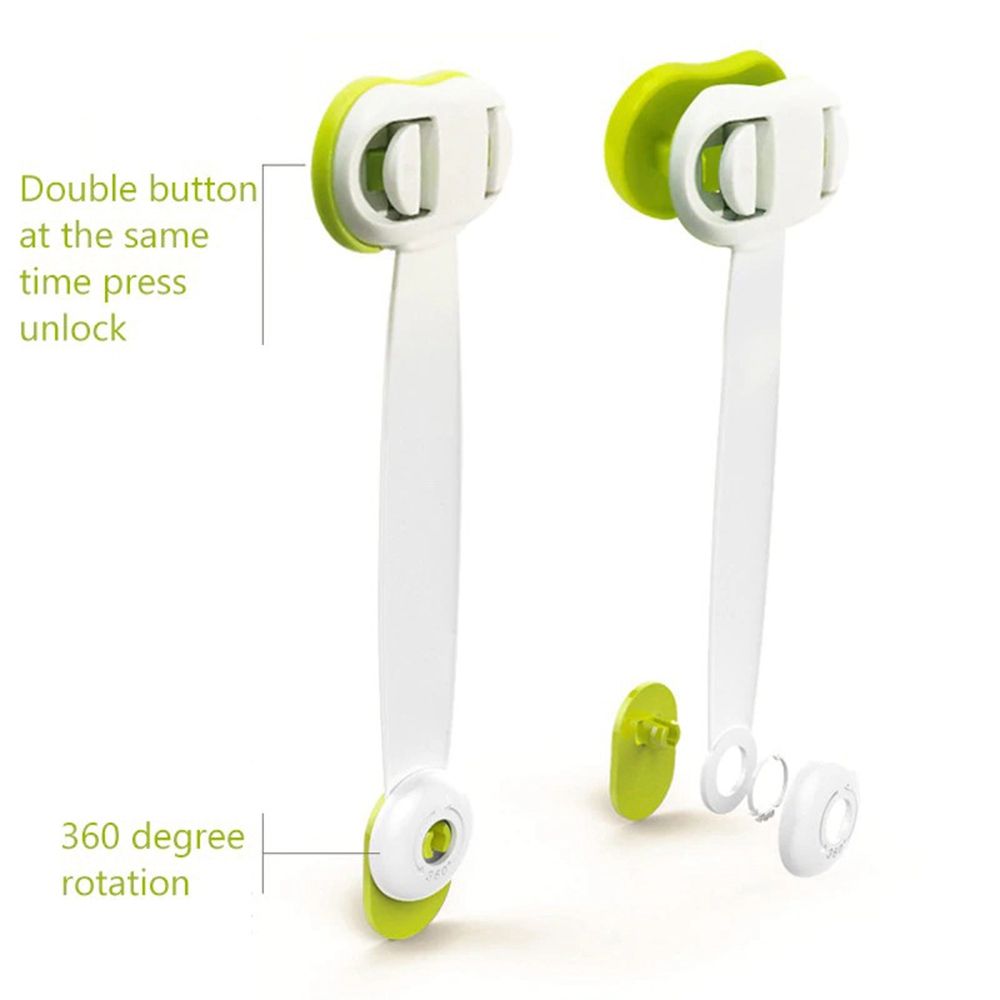 Multi-function Double Button Baby Anti Pinch Drawer Door  Refrigerator Lock Children Safety