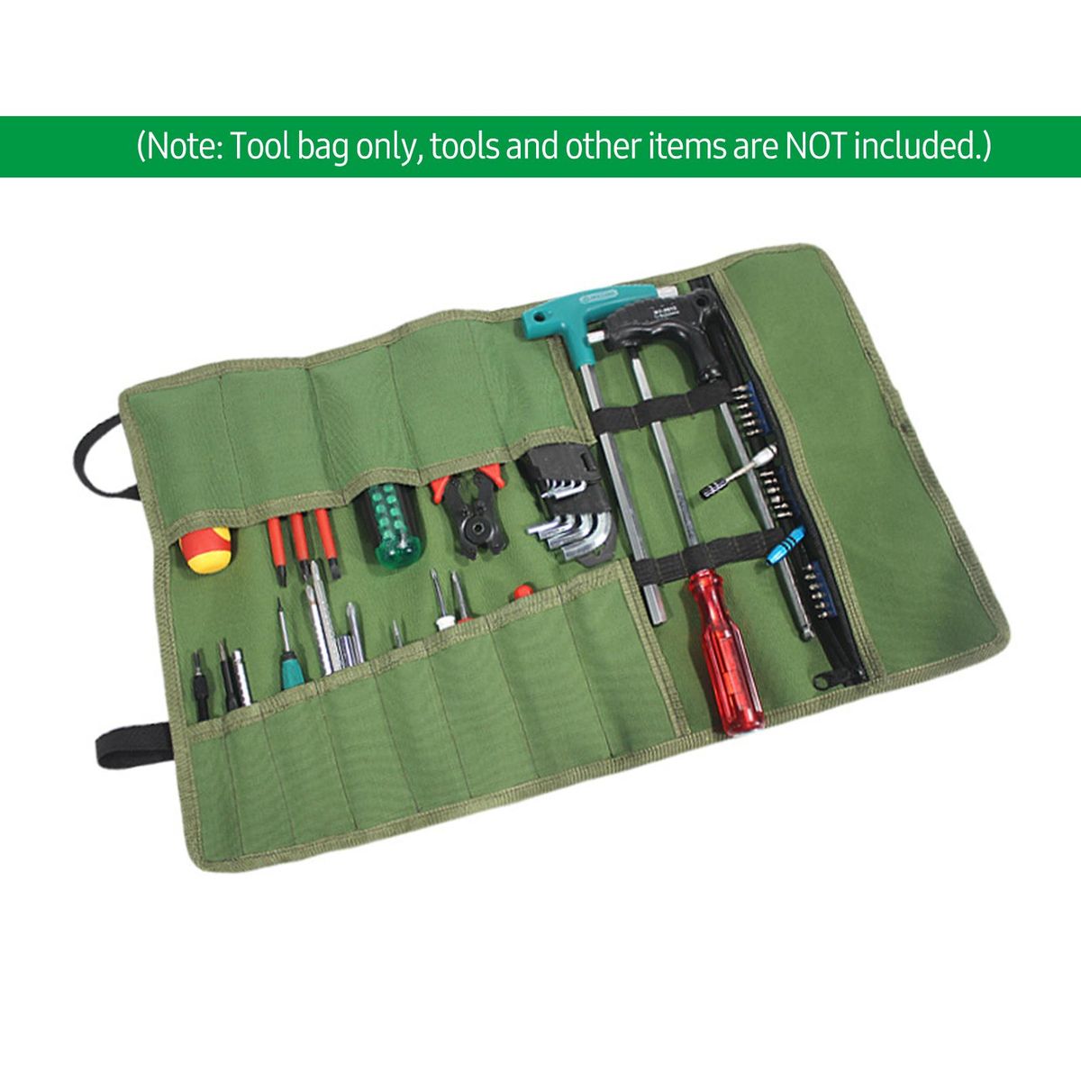 PENGGONG Tool Storage Bag Roll Foldable Portable Roll up Tool Bag Multiple Pockets Electrician Woodworking Toolbag Organizer