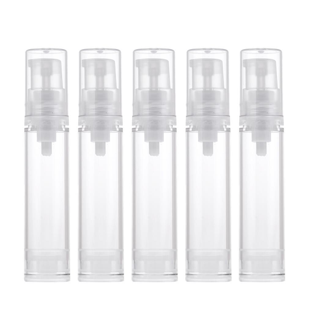 5ml/10ml Clear Empty Airless Pump Bottles - Travel Sterile