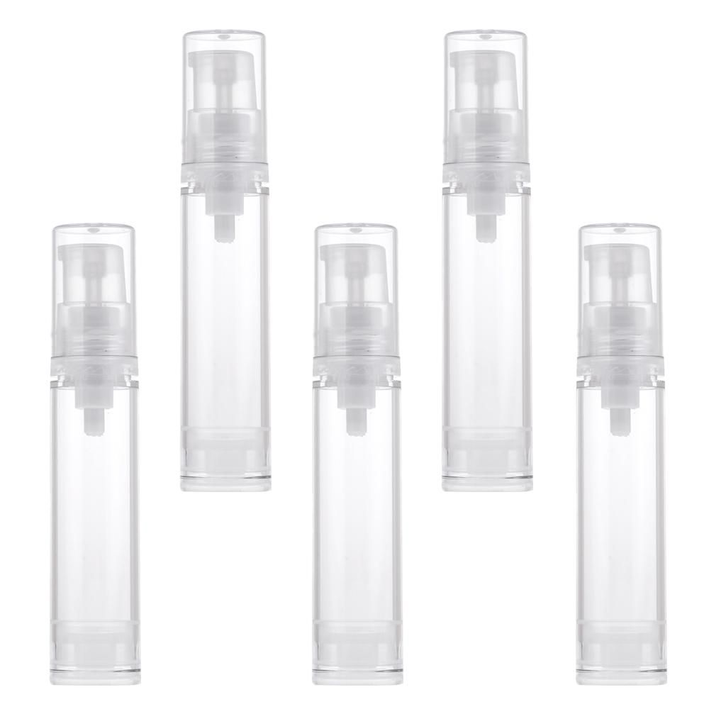 5ml/10ml Clear Empty Airless Pump Bottles - Travel Sterile