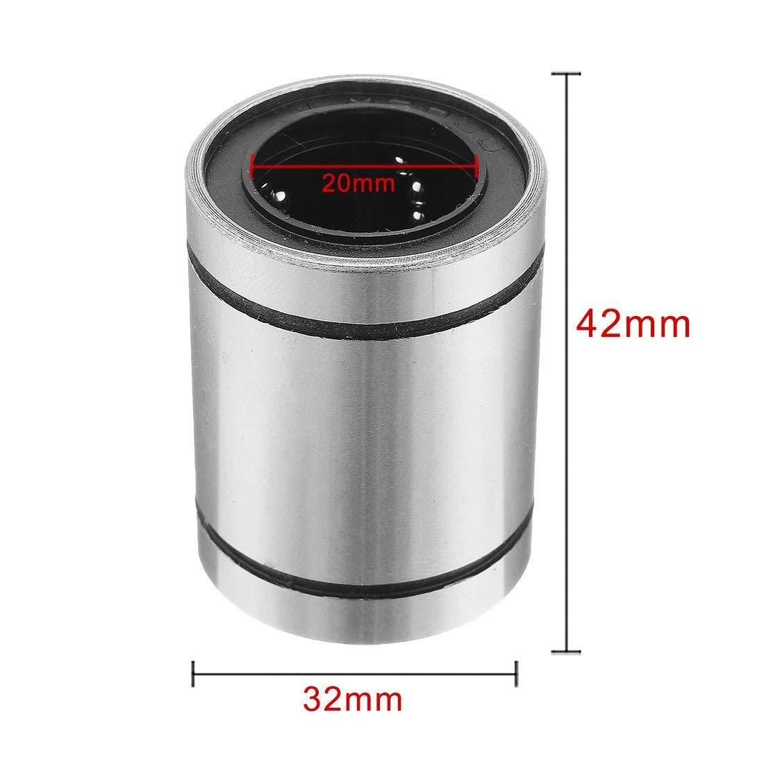 4 pcs LM20UU 20x32x42mm Double Side Rubber Seal Linear Motion Ball Bushing