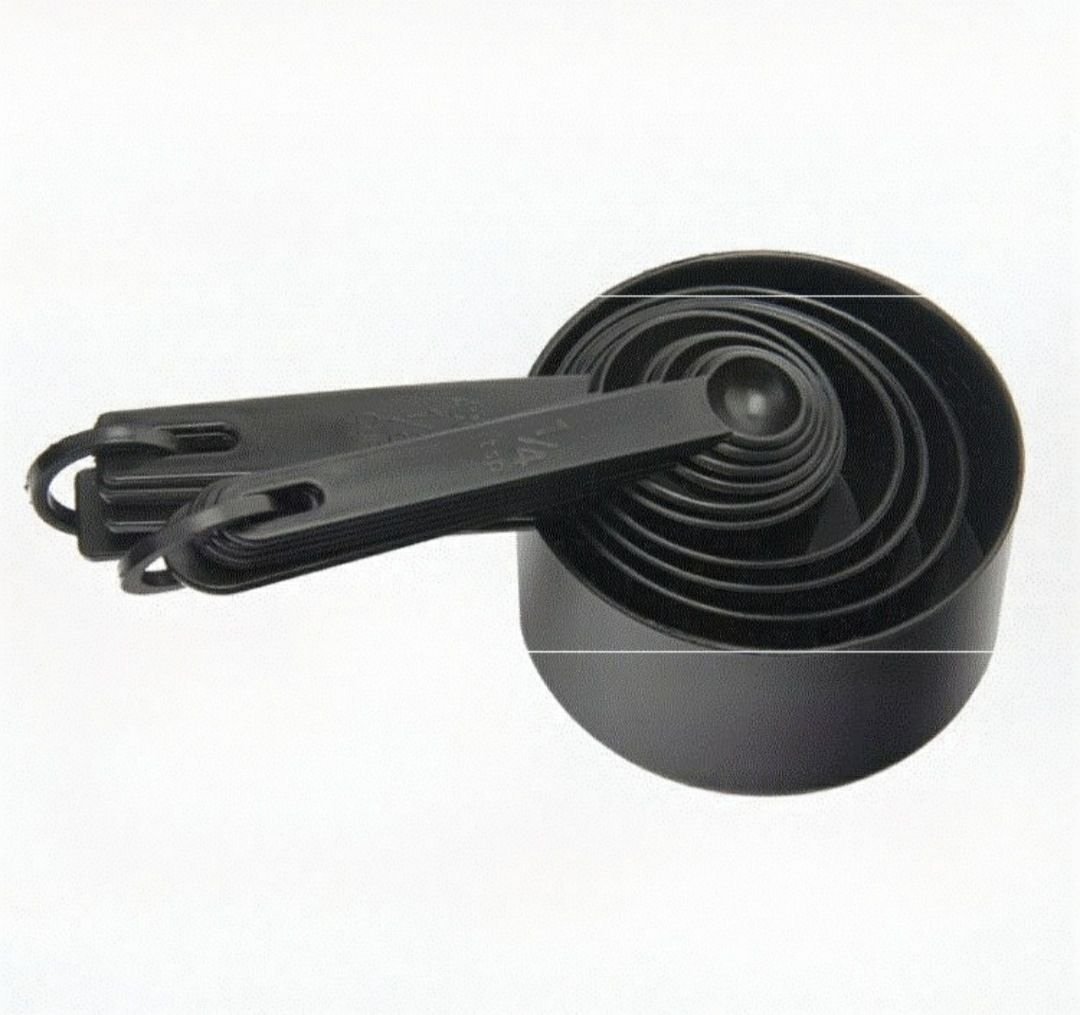 Measuring Spoons And Cups Set, Black, Pack Of 10