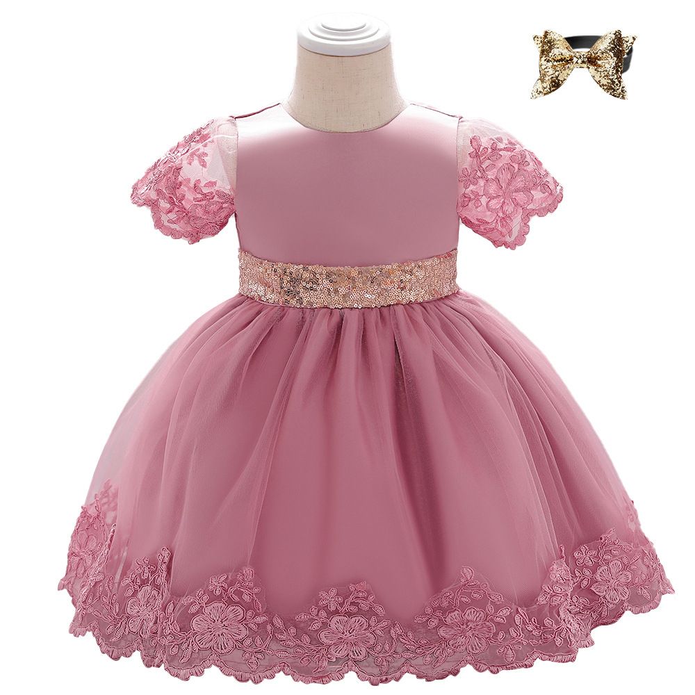 FIONA BABY GIRL CHRISTENING/NAMING CEREMONY GOWN 3- PINK/GOLD