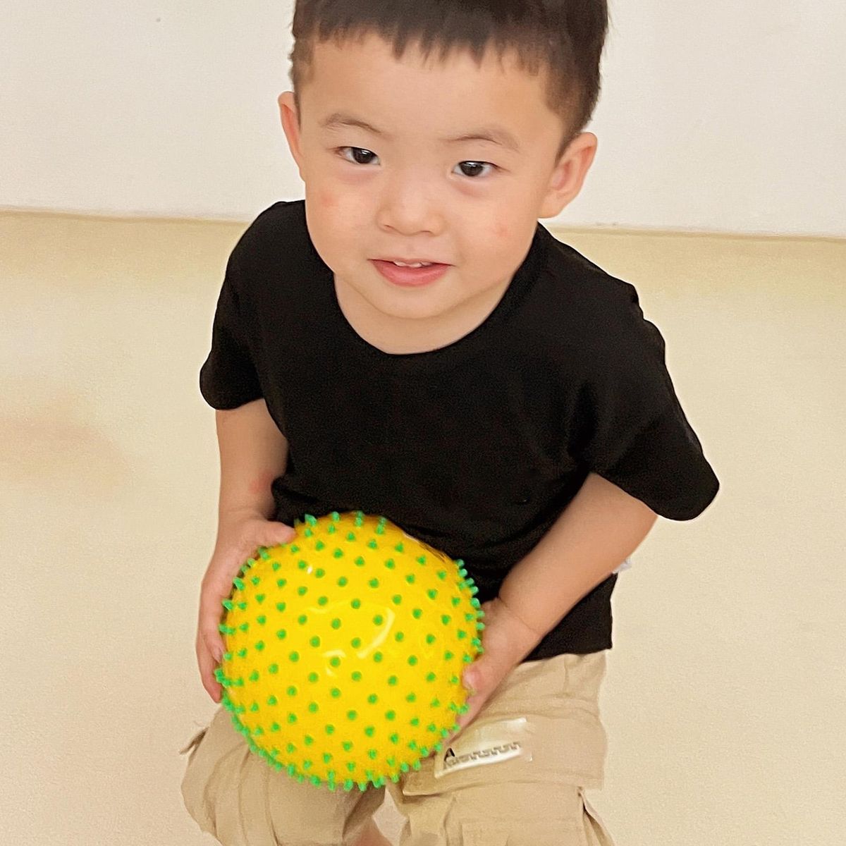 Sensory Ball Toy Baby Toddler Hand Finger Grip Training Touch Ball Toy Yellow