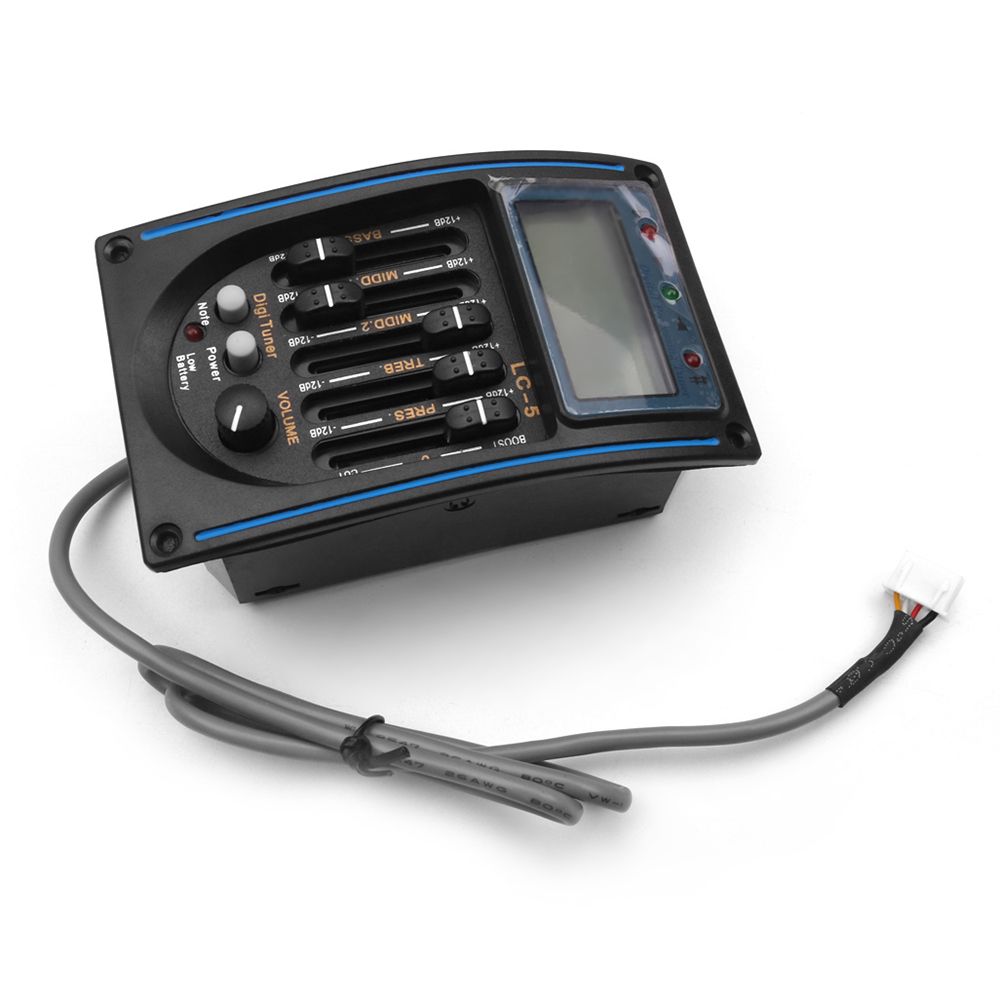 Electric Box Guitar Pickup 5 Bands Equalizer System Tuner
