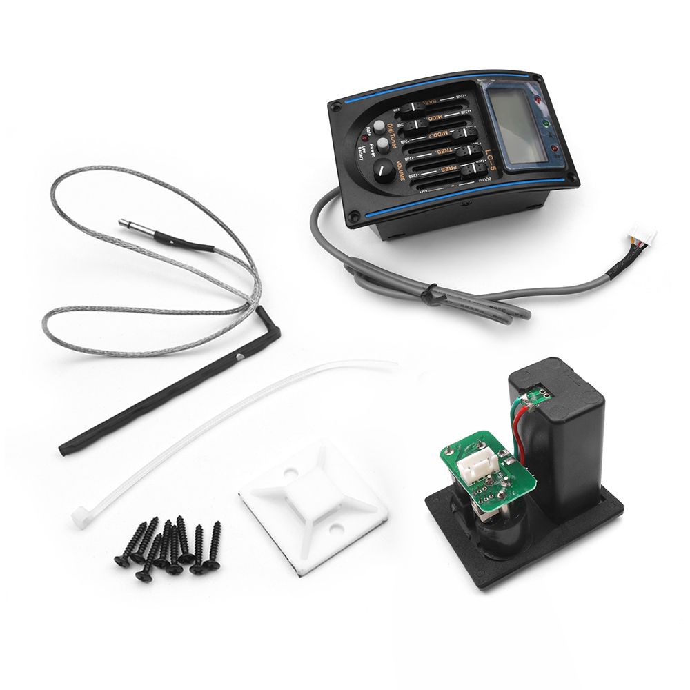 Electric Box Guitar Pickup 5 Bands Equalizer System Tuner