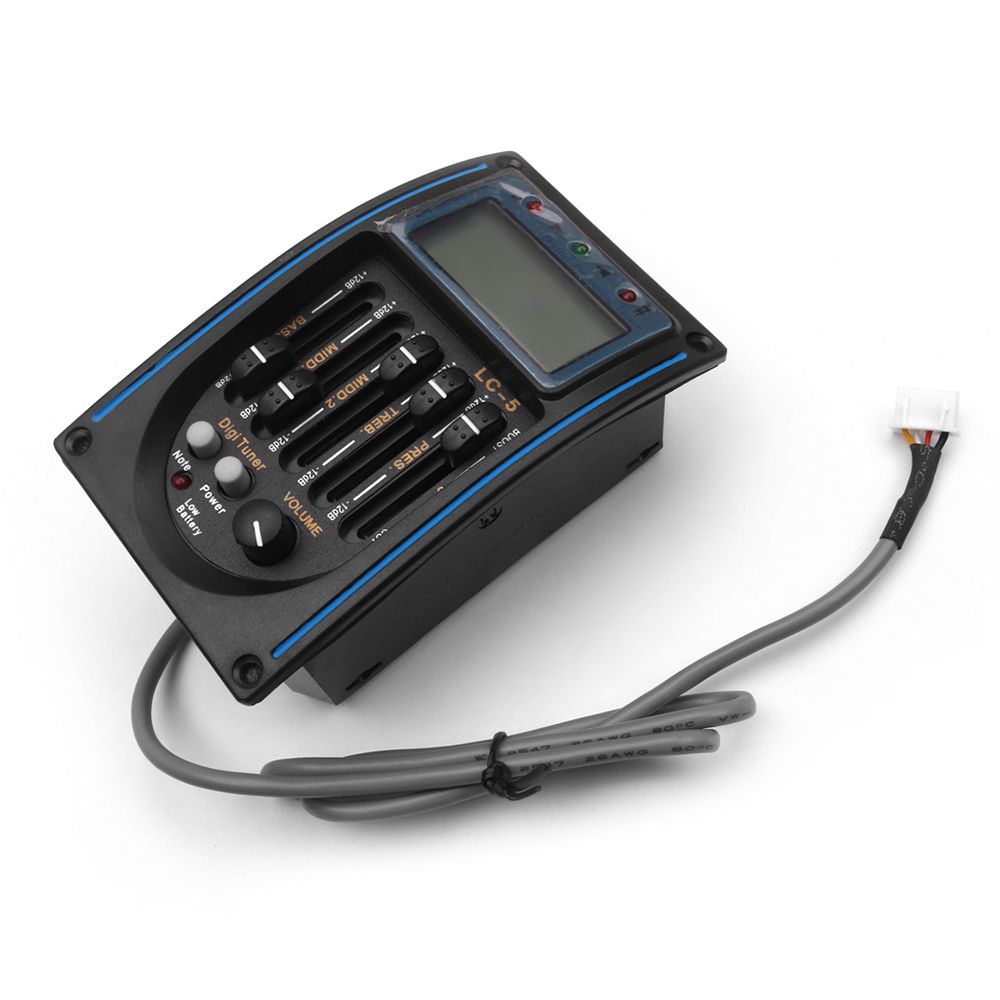 Electric Box Guitar Pickup 5 Bands Equalizer System Tuner