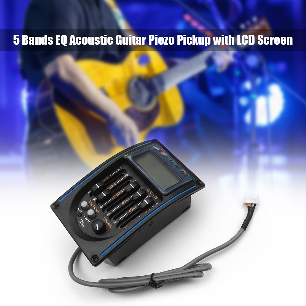 Electric Box Guitar Pickup 5 Bands Equalizer System Tuner