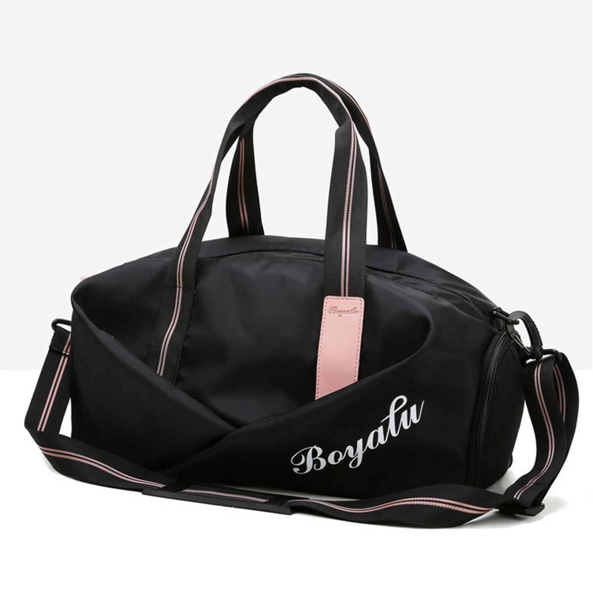 Gym Bag Short Distance Travel Luggage Handbag Black
