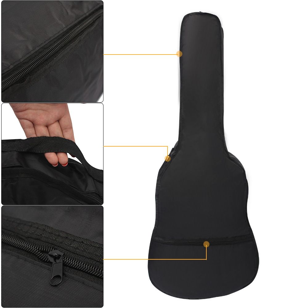 38" Guitar Oxford Cloth Shoulder Gig Bag Case With Pocket
