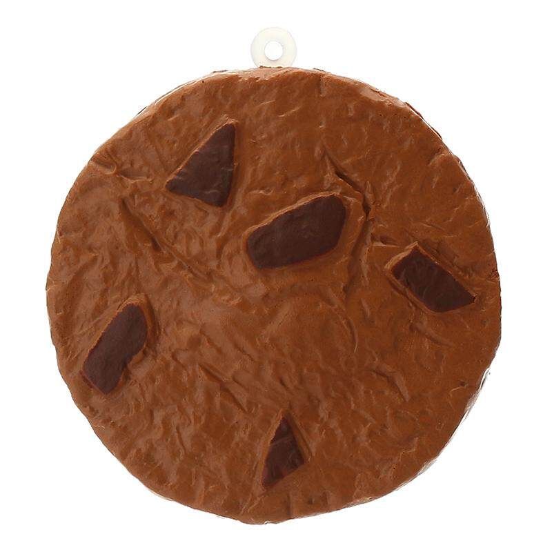 Squishy Crack Chocolate Bar Biscuit Cracker 5.5x1x6cm Sound With Packaging Collection Gift Decor Toy - Chocolatey Round Apricot