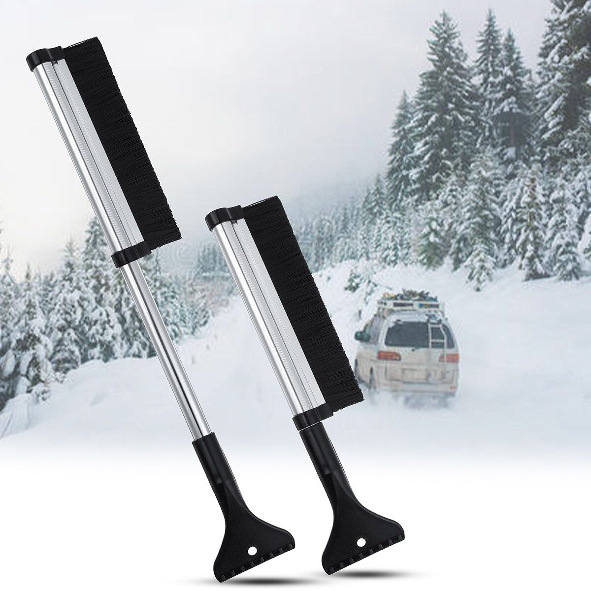 Extendable Car Ice Scraper Brush Winter Window Snow Removal Cleaning Shovel